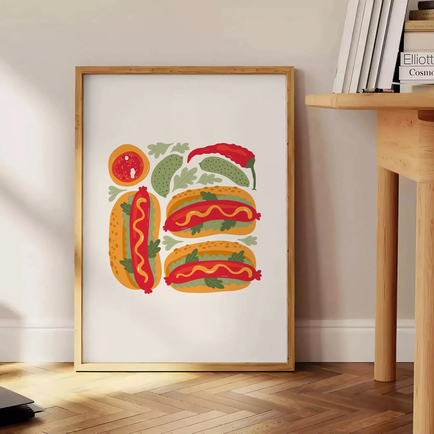kitchen 73 Art poster stylish blend gray orange captivating wall trendy flair space perfect gift unique decor piece standalone print convenience