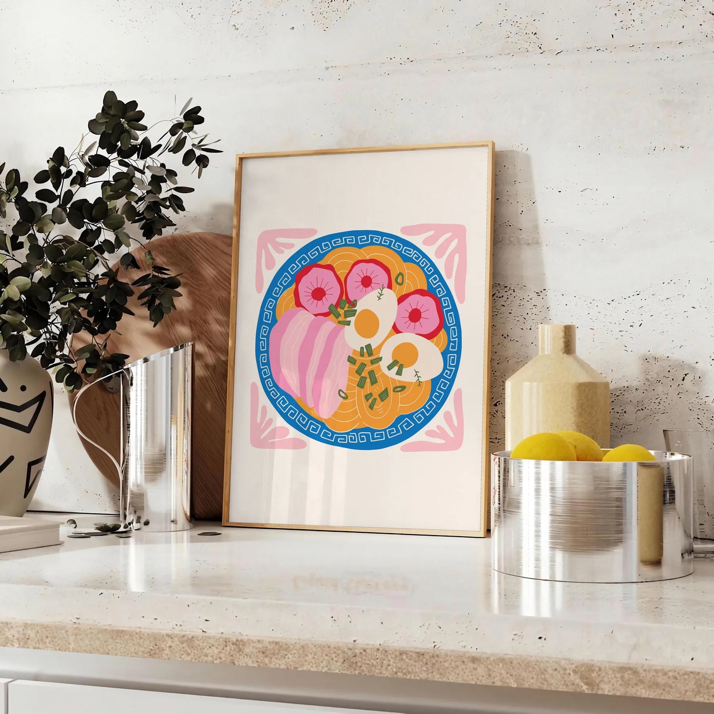 kitchen decor vibrant 77 poster dynamic orange blue hues captivating artwork perfect gift style charm wall art sizes A4 cm A0 space