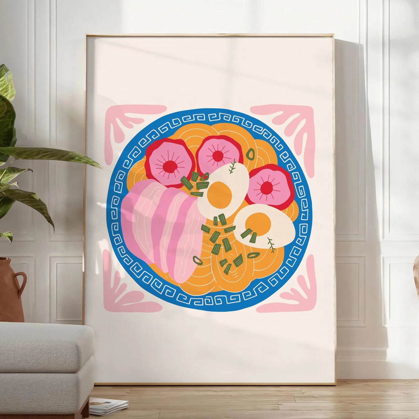 kitchen decor vibrant 77 poster dynamic orange blue hues captivating artwork perfect gift style charm wall art sizes A4 cm A0 space