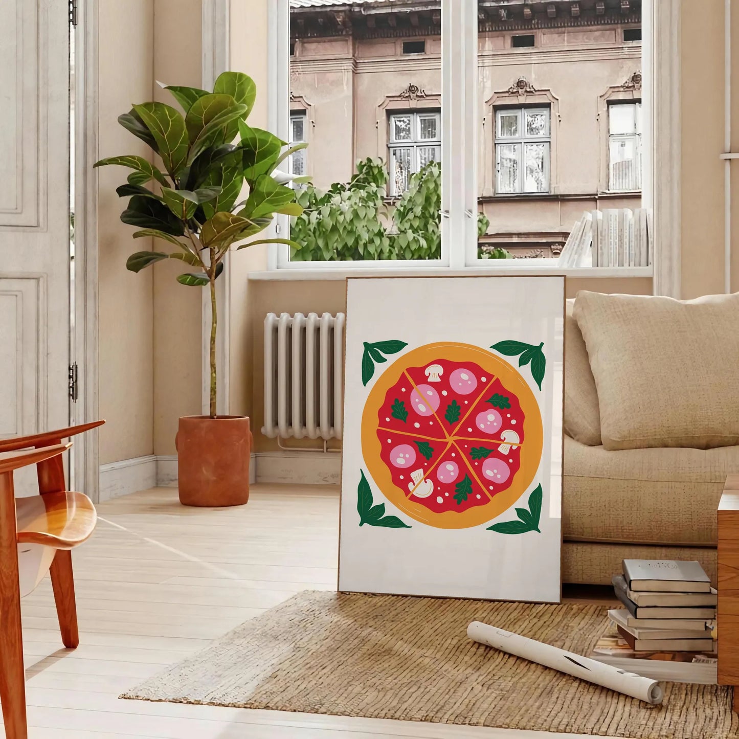 kitchen decor 79 Art poster vibrant blend green orange hues modern touch space stunning wall ideal gift lovers various sizes A4 cm A0