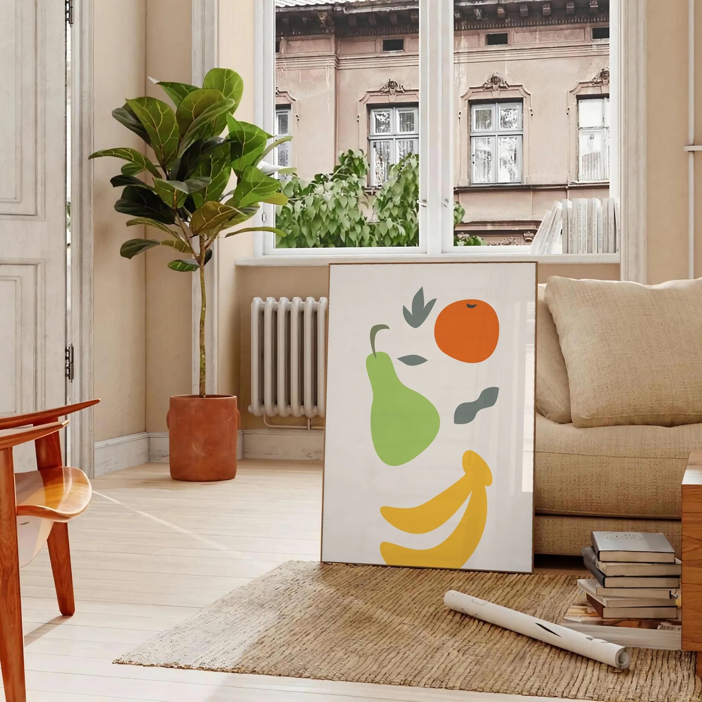 kitchen vibrant ' 90s poster gray yellow hues wall art unique gift eye print nostalgic touch space unframed option style decor