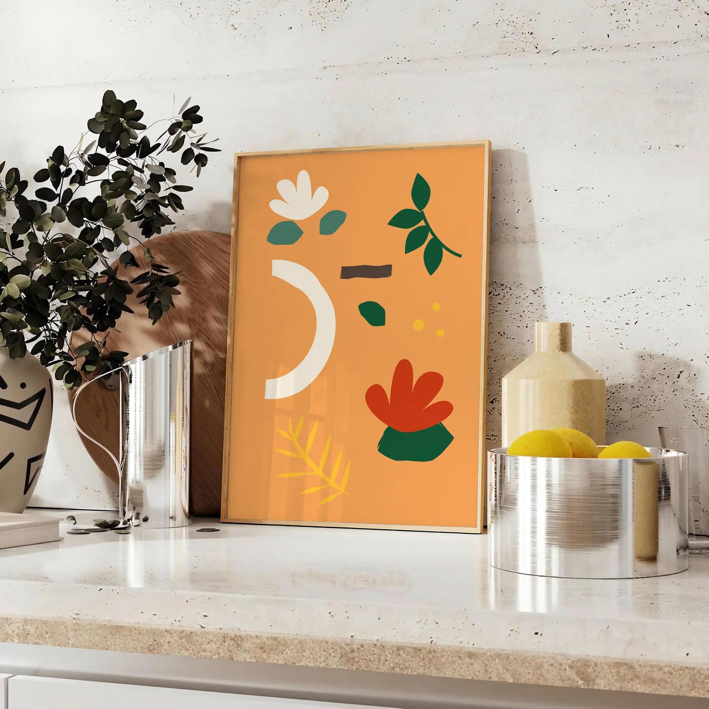 culinary space Kitchen 95 poster vibrant green white palette captivating wall art ideal gift cooking enthusiasts stylish version elegant unframed option décor