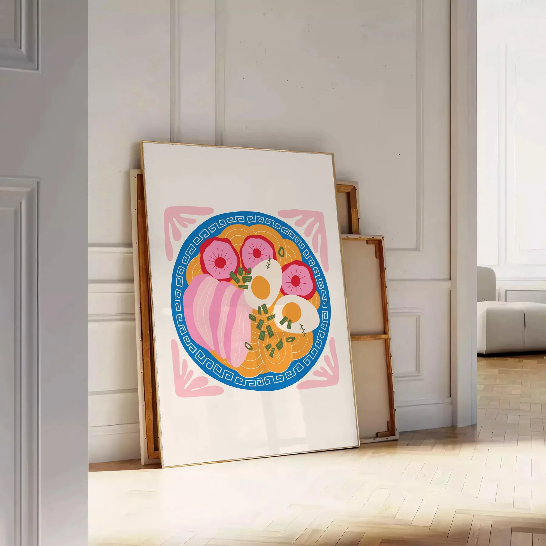 kitchen decor vibrant 77 poster dynamic orange blue hues captivating artwork perfect gift style charm wall art sizes A4 cm A0 space