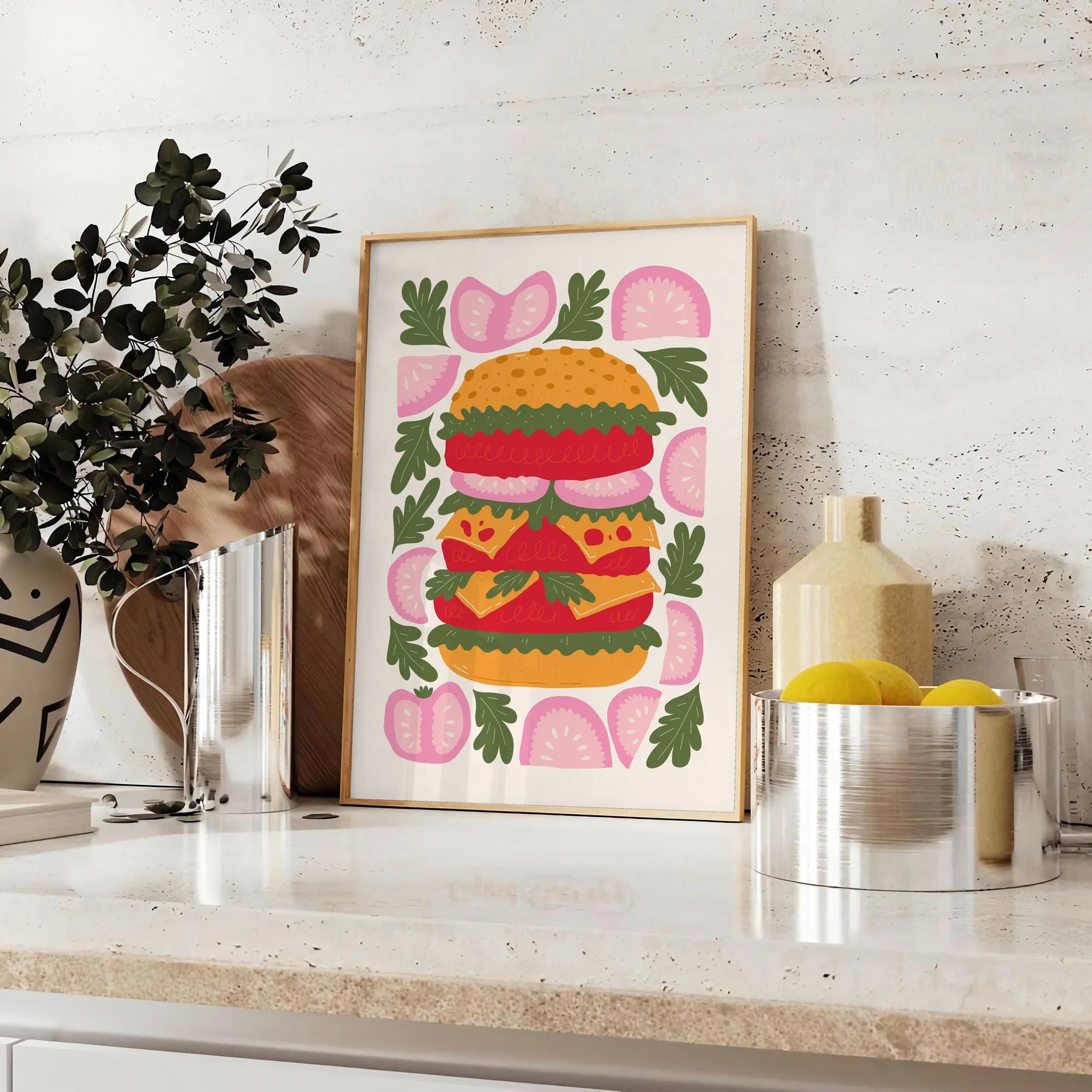 space vibrant Kitchen 82 poster lively blend green orange captivating wall art ideal gift splash color decor artwork unframed print personalized style