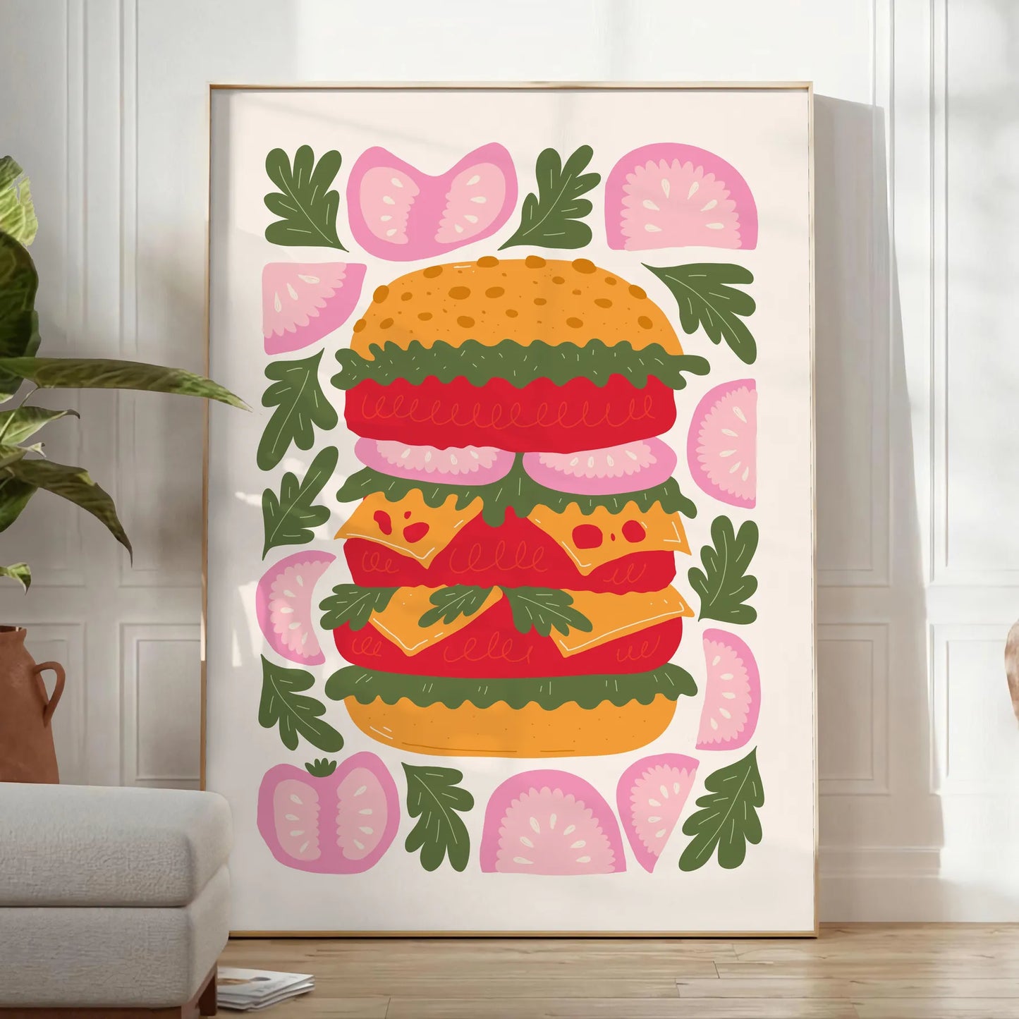 space vibrant Kitchen 82 poster lively blend green orange captivating wall art ideal gift splash color decor artwork unframed print personalized style