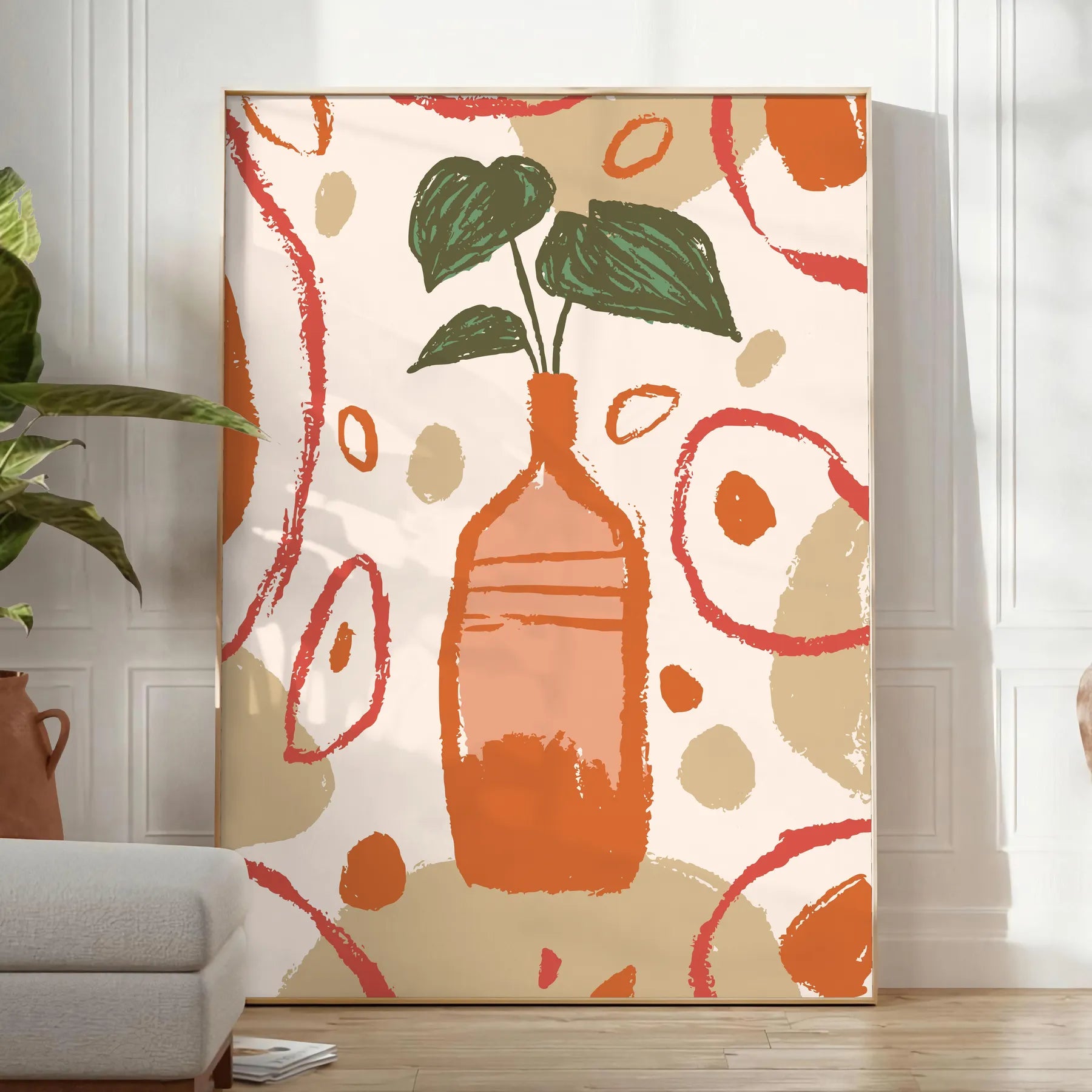 vibrant Kitchen 89 poster bold orange sleek gray contemporary design space friend captivating wall art print modern style room standalone artwork