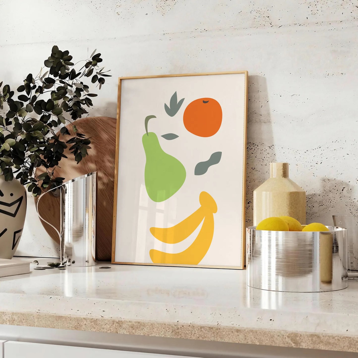 kitchen vibrant ' 90s poster gray yellow hues wall art unique gift eye print nostalgic touch space unframed option style decor
