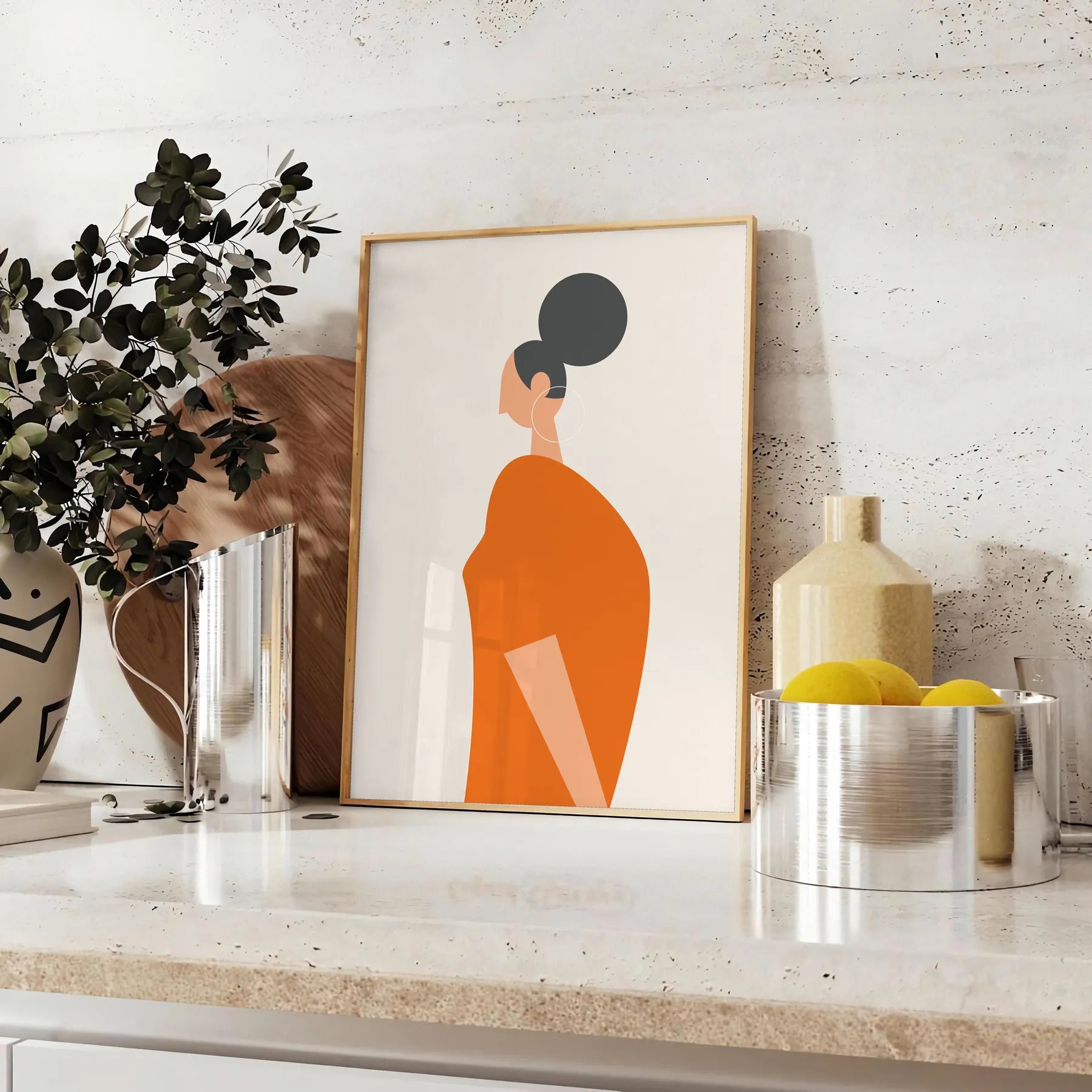 kitchen decor 91 poster captivating blend gray orange hues warmth style stunning artwork perfect gift unique wall art sizes A4 cm A0